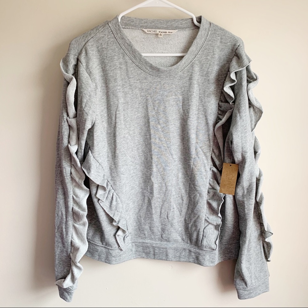 Rachel Rachel Roy Gray Ruffle Sweatshirt NWT